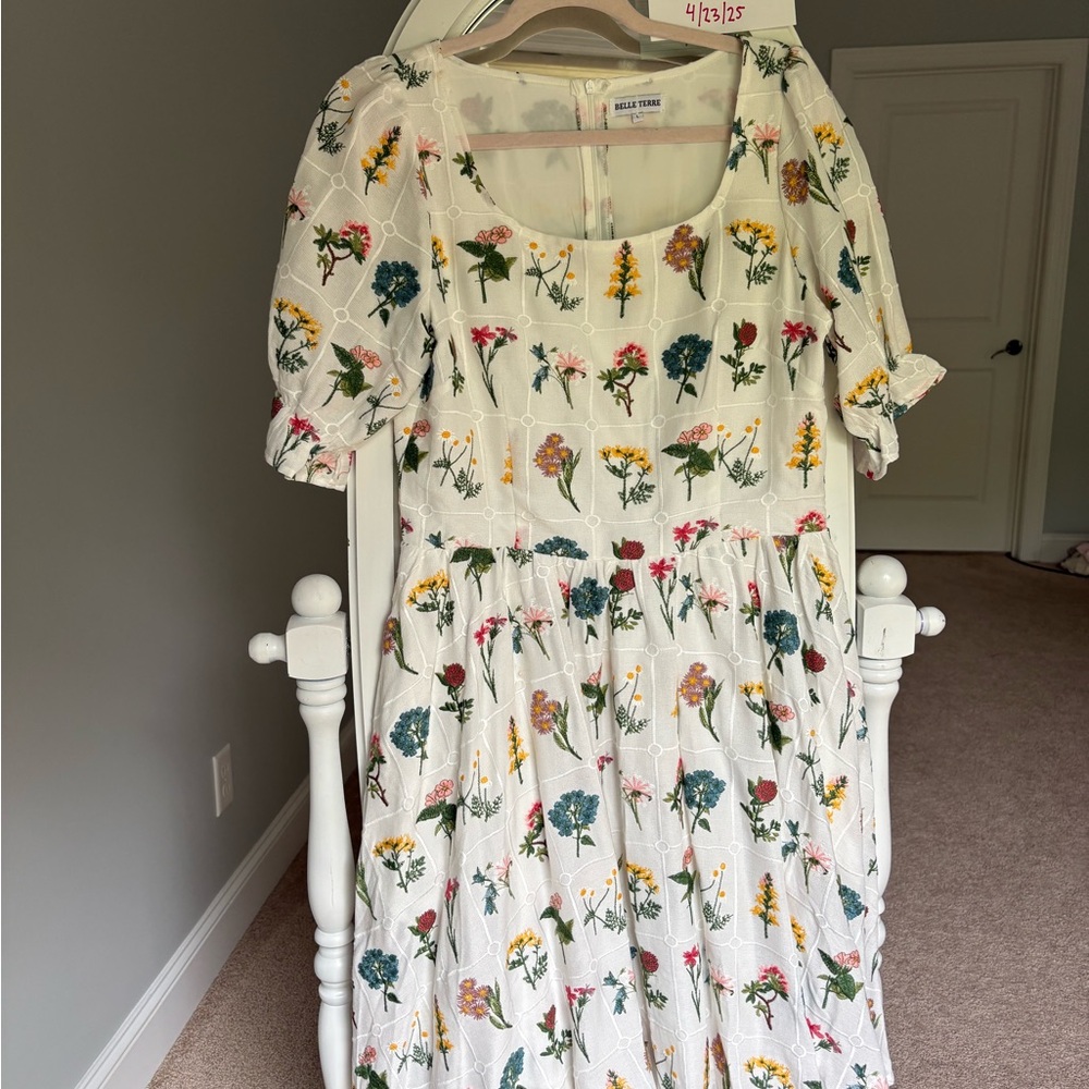Floral Print Dress with Puff Sleeves